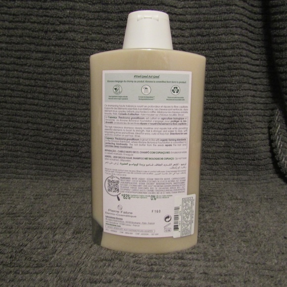 Klorane Shampoo with Organic Cupuacu Repairing Very Dry Hair, 400 ml - Picture 2 of 3